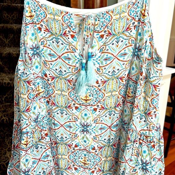 Cooper and Ella midi cold shoulder floral dress lg - Picture 3 of 9